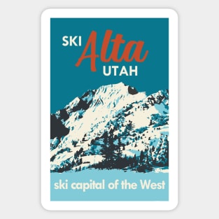 Ski Alta Vintage Poster Sticker